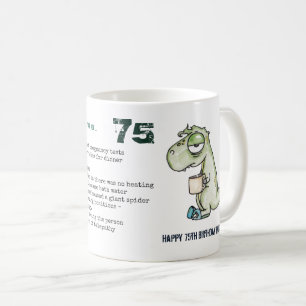 Funny 75th Personalized 'Toen ik jouw leeftijd was Koffiemok