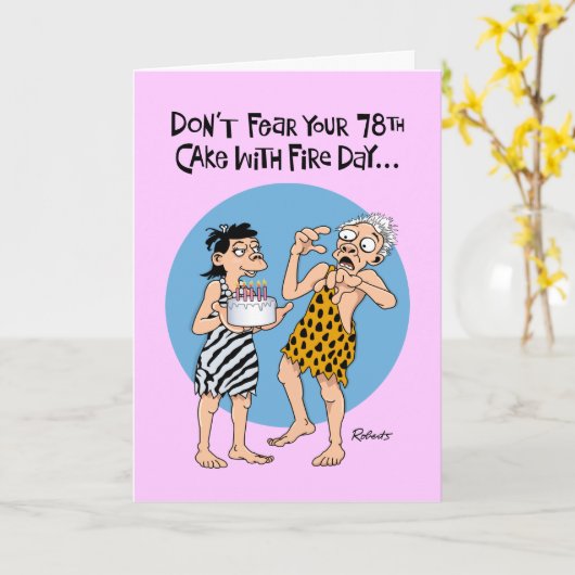 Funny 78th Birthday Kaart (Gele Bloem)