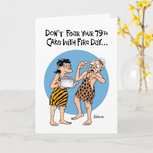 Funny 79th Birthday Kaart (Gele Bloem)