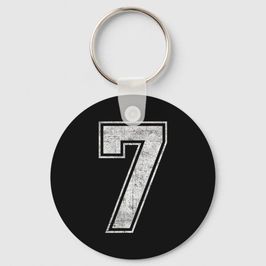 Funny 7 Number Seven Graphic Group Halloween Birth Sleutelhanger (Voorkant)