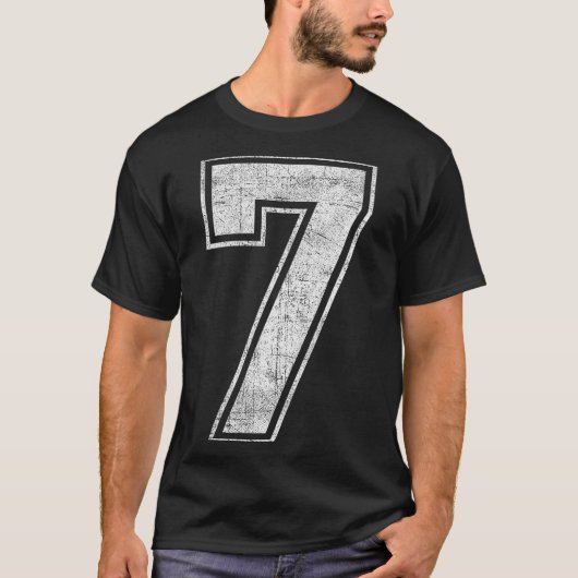 Funny 7 Number Seven Graphic Group Halloween Birth T-shirt (Voorkant)