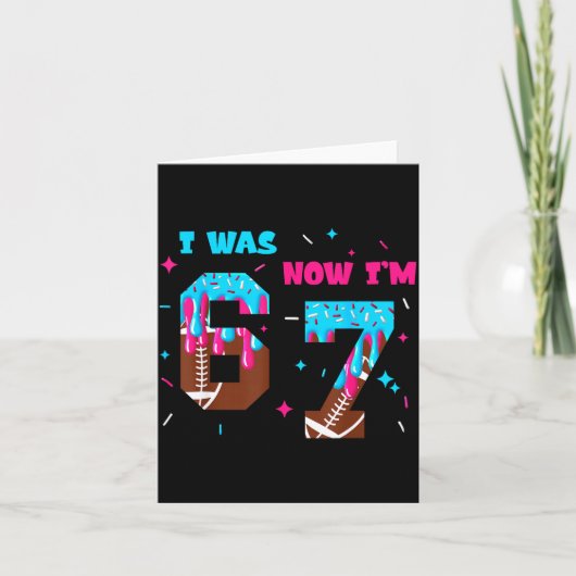 Funny 7 Year Old Birthday Football Ice Cream Drip Kaart (Voorkant)