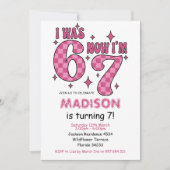 Funny 7th Birthday | “I Was 6, Now 7” Party Kaart (Voorkant)