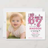 Funny 7th Birthday | “I Was 6, Now 7” Party Kaart (Voorkant)