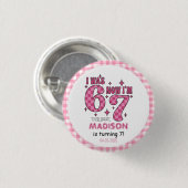 Funny 7th Birthday | “I Was 6, Now 7” Party Ronde Button 3,2 Cm (Voorkant /achterkant)