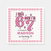 Funny 7th Birthday | “I Was 6, Now 7” Party Servet (Voorkant)