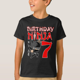 Funny 7th Birthday Ninja 7 Year Old Giften for Kid T-shirt