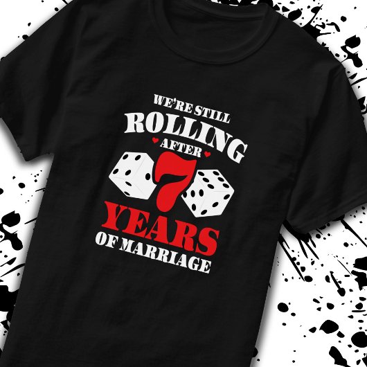 Funny 7th Jubileum Couples getrouwd 7 jaar T-shirt