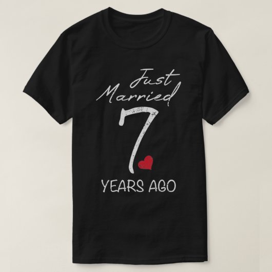 Funny 7th Wedding Jubileum Net getrouwd 7 jaar T-shirt (Design voorkant)