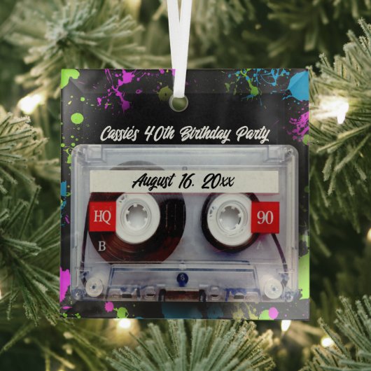 Funny 80s Cassette Mixtape Keepomwille Memory Glas Ornament (Insitu)