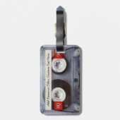 Funny 80's Cassettebandje, gepersonaliseerd Bagagelabel (Achterkant verticaal)