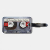 Funny 80's Cassettebandje, gepersonaliseerd Bagagelabel (Achterkant horizontaal)