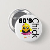 Funny 80s Chick Ronde Button 5,7 Cm (Voorkant /achterkant)