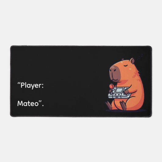 Funny 80s Gaming Mouse Pad – Capybara Design (Voorkant)