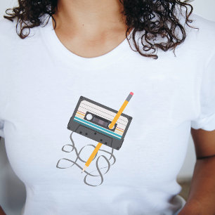 Funny 80s Muziek Retro Cassettebandje T-shirt