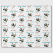 Funny 80s Muziek Retro Cassettebandje Verjaardagsn Cadeaupapier (Vlak)