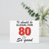 Funny 80ste jarige design briefkaart (Staand voorkant)