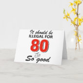 Funny 80ste jarige design kaart (Gele Bloem)