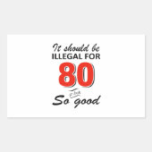 Funny 80ste jarige design rechthoekige sticker (Voorkant)