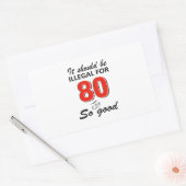 Funny 80ste jarige design rechthoekige sticker (Envelop)