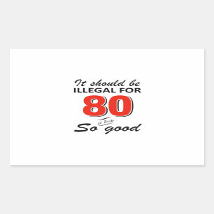 Funny 80ste jarige design rechthoekige sticker