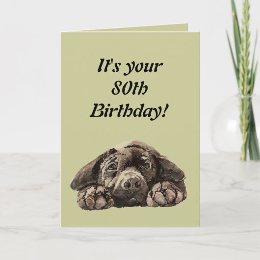 Funny 80th Birthday Customize Labrador Retriever Kaart (Voorkant)