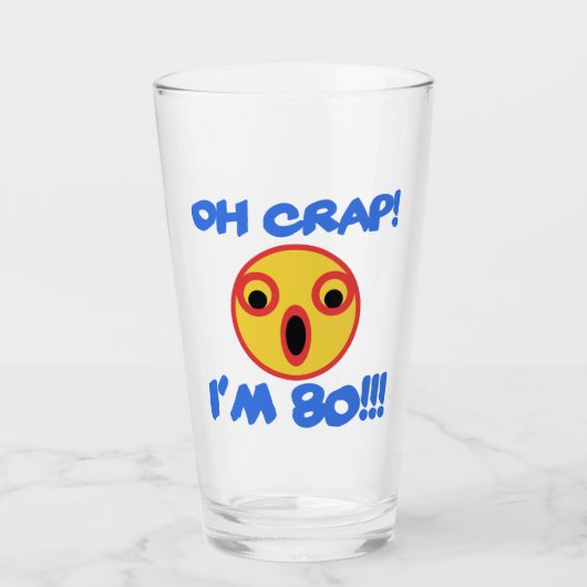 Funny 80th Birthday Gag Gift Glas (Voorkant)