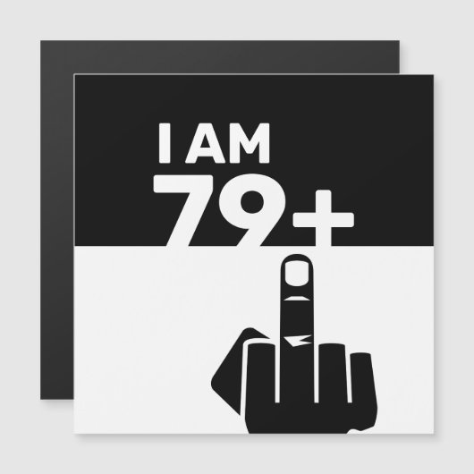 Funny 80th Birthday Gift, 79 plus één Magnetische Uitnodiging (Voorkant / Achterkant)
