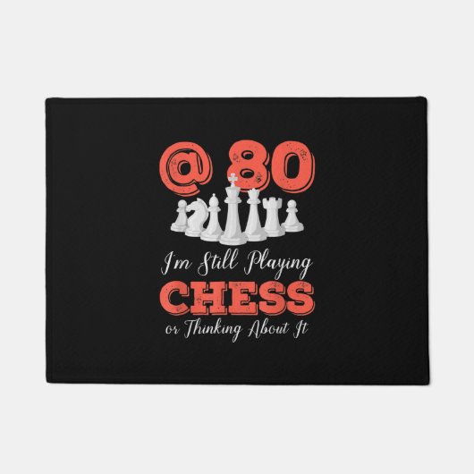 Funny 80th Birthday Gift - 80-jarige Chess Queen Deurmat (Voorkant)