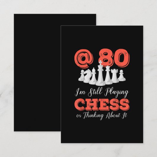 Funny 80th Birthday Gift - 80-jarige Chess Queen Kaart (Voorkant / Achterkant)