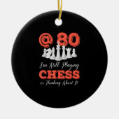 Funny 80th Birthday Gift - 80-jarige Chess Queen Keramisch Ornament (Voorkant)