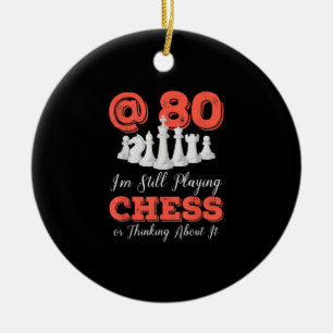 Funny 80th Birthday Gift - 80-jarige Chess Queen Keramisch Ornament