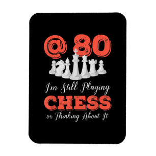 Funny 80th Birthday Gift - 80-jarige Chess Queen Magneet