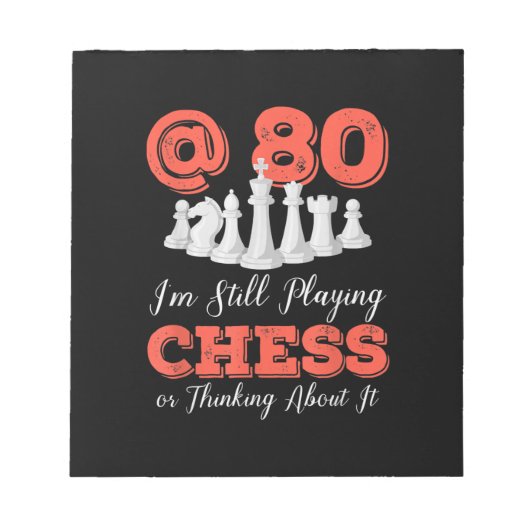 Funny 80th Birthday Gift - 80-jarige Chess Queen Notitieblok (Voorkant)