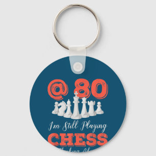 Funny 80th Birthday Gift - 80-jarige Chess Queen Sleutelhanger