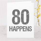 Funny 80th Birthday Kaart (Gele Bloem)