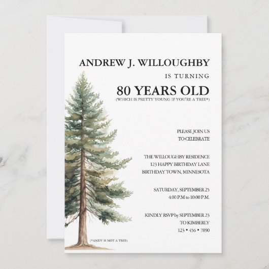 Funny 80th Birthday Kaart (Voorkant)