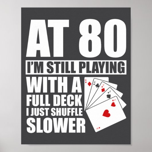Funny 80th Birthday Ker Player 80 Year Old Retro  Poster (Voorkant)