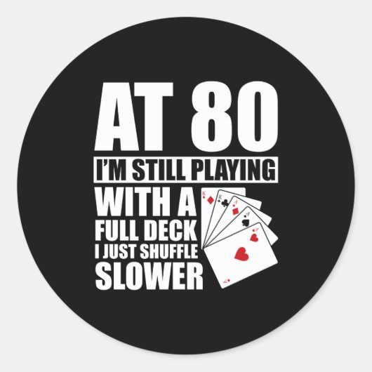 Funny 80th Birthday Ker Player 80 Year Old  Ronde Sticker (Voorkant)