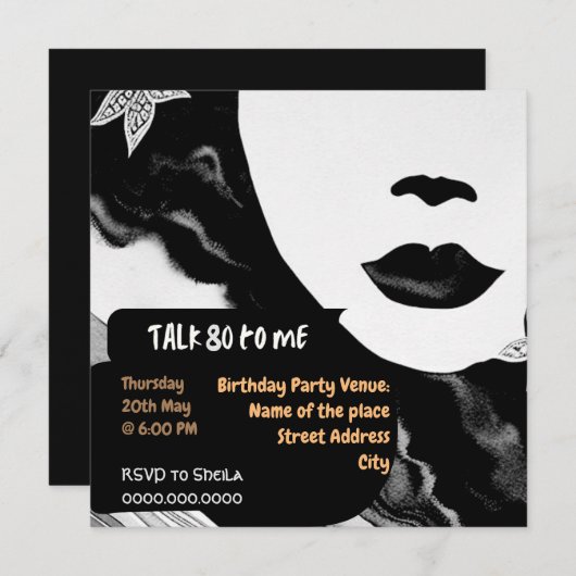 Funny 80th Birthday Party Invitation Kaart (Voorkant / Achterkant)