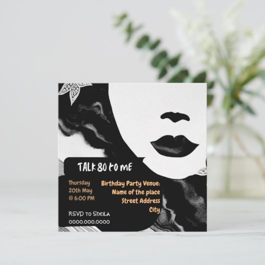 Funny 80th Birthday Party Invitation Kaart (Staand voorkant)