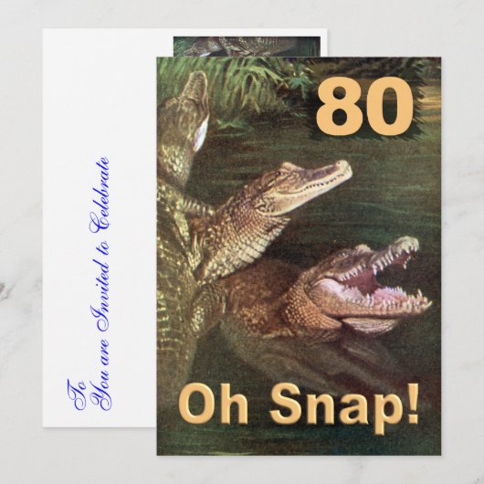 Funny 80th Birthday Party Invitations Kaart (Voorkant / Achterkant)