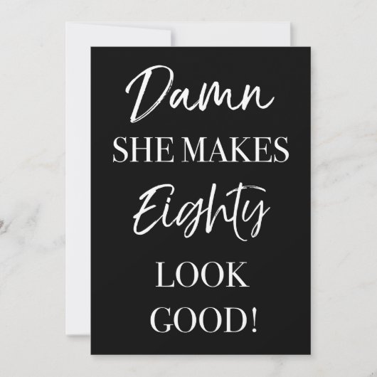 Funny 80th Birthday Party Kaart (Voorkant)