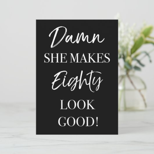 Funny 80th Birthday Party Kaart (Staand voorkant)