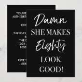 Funny 80th Birthday Party Kaart (Voorkant / Achterkant)