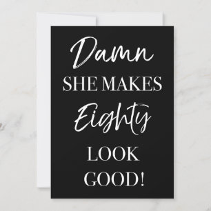 Funny 80th Birthday Party Kaart