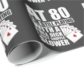 Funny 80th Birthday Poker Player 80 Year Old Cadeaupapier (Rol Hoek)