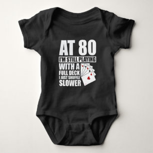 Funny 80th Birthday Poker Player 80 Year Old Romper