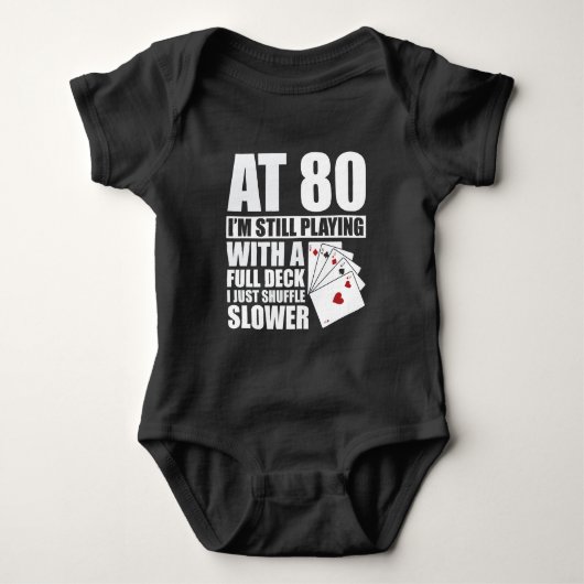 Funny 80th Birthday Poker Player 80 Year Old Romper (Voorkant)