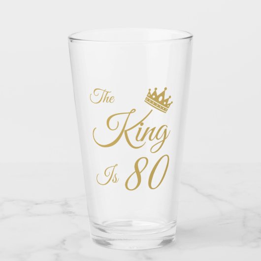Funny 80th Birthday voor mannen Glas (Voorkant)